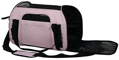 EliteField Soft Pet Carrier (3 Year Warranty, Airline Approved) Soft Sided Dog Puppy Cat Carrier Travel Bag (X-Large: 21" L x 12" W x 13" H, Pink) - color: Pink, size: 21.0"L x 12.0"W x 13.0"H
