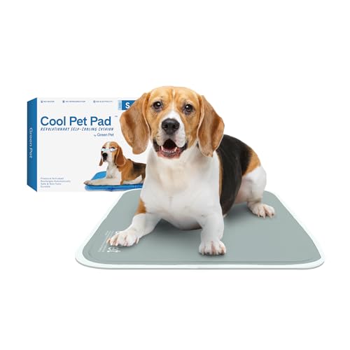 The Green Pet Shop Cool Pet Pad - Small, Sage Grey - Self-Cooling, Pressure Activated Mat for Dogs & Cats from 9-20 lbs - Non-Toxic Gel, No Water Needed - color: Sage Grey, size: Small