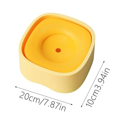 Spill Proof Dog Water Bowl - 37oz Large Capacity No Drip Pet Dish, Safety Foam in the Dog Bowl, No Spill Bowl for Elevated Design Mess Proof is Easy to Clean, is Suitable for All Pets (Yellow) - color: Yellow