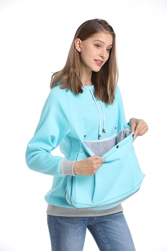Pet Cat Dog Pouch Hoodie Small Animal Carrier – Kitten Puppy Pouch Sweatshirt Holder Fleece Unisex Hoodies Sky Blue - color: Sky Blue, size: Small