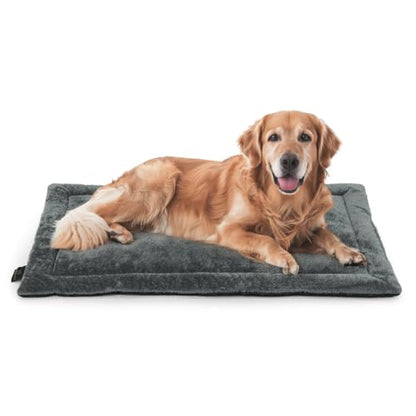 BOWHAUS 45.3" x 26.8” Machine-Washable Fluffy Dog Bed for 48" Kennel, Soft Crate Mat with Non-Slip Bottom, Cozy Pet Pad for Sleeping, Large Dog Kennel Flat Bed - size: 45.3" x 26.8" x 1.2"