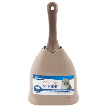Petmate Scoop N' Hide Cat Litter Scoop with Discreet Holder; Titanium - color: Titanium
