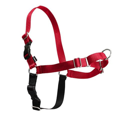PetSafe Easy Walk No-Pull Dog Harness - Ultimate Harness to Help Stop Pulling - Pull-Free Walks - Take Control & Teach Better Leash Manners - Patented Martingale Loop Design - Red, Small/Medium - color: Red/Black, size: Small/Medium