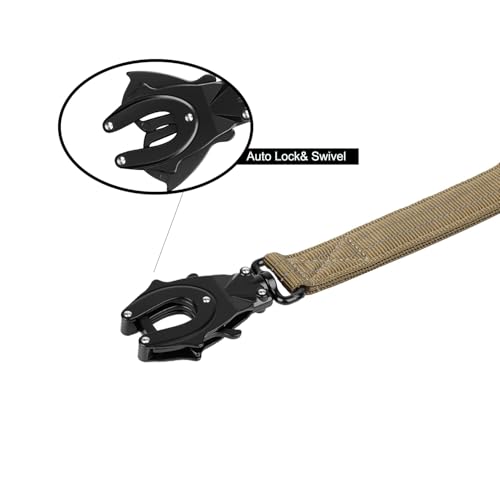 ICEFANG Tactical Dog Leash,K9 Training Walking Bungee Lead with 2 Control Handle,Heavy Duty Quick Release Metal Clasp,Hands Free D-Ring for Medium Large Dogs (6ft,Reflective Brown) - color: Reflective Brown, size: 6 FT