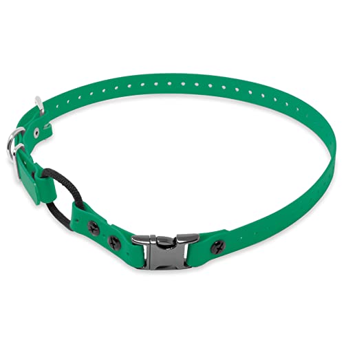 Educator 1-Inch Dog Training Collar Strap – ONLY Fits FE-580, ET-800 & UL-1200 Receivers – NOT Compatible with Mini Educator (ET-300/ET-400) – Quick Snap Biothane Bungee Collar, Green - color: Green