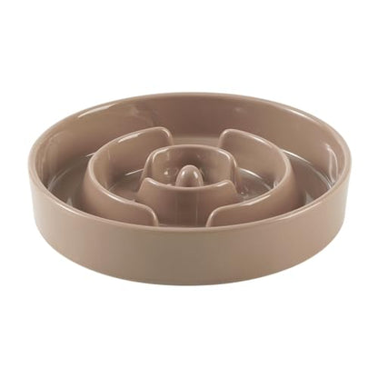 Havniva Ceramic Slow Feeder Dog Bowls, 1.6 Cups Dog Bowl Slow Feeding for Medium Breed, 8.2inch Puzzle Dog Food Bowl Slow Feeder Non-Slip Anti-Gulping and Anti-Choking Reduces Bloating - color: 1 x Brown Coffee-A, size: 8.2inch