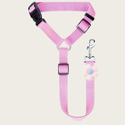 Dog Car Seat Belt Tether Adjustable Quick Release Buckle with Metal Clip, Secure Pet Seatbelt for Car SUV Travel, Pink - color: Pink