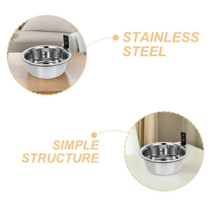 TOYANDONA Raised Dog Bowls Wall Mounted Stainless Steel Elevated Dog Food Water Bowls 8-inch 2 Sets Space Saving Pet Feeding Station