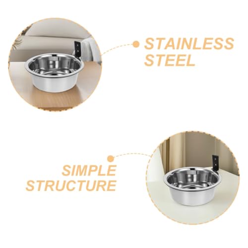 Raised Dog Bowl Set Wall Mounted Stainless Steel Elevated Pet Feeding Bowls 8-inch for Comfortable Puppy Food and Water Station