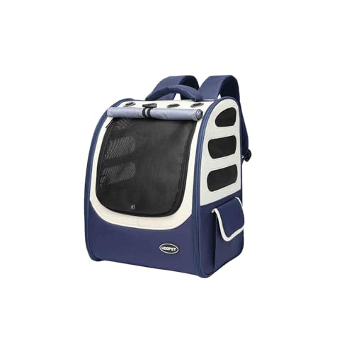 Dog Backpack, Ventilated Pet Hiking Backpack Travel Bag, Airline Approved Cat Backpack for Travel, Hiking, Outdoor Use(Blue) - color: Blue