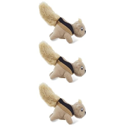Outward Hound Squeakin’ Squirrels – 3‑Pack Plush Squeaky Dog Toys for Puppies, Small Dogs & Hide-A-Squirrel Replacements - color: Squirrels (3-pack)