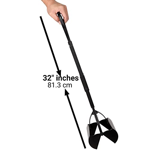 Mr. Peanut's 32" Tall Profile Pooper Scooper, ABS Plastic Frame & Waste Bin with Double Spring Clamp, Lightweight Design, Simple One Click Assembly