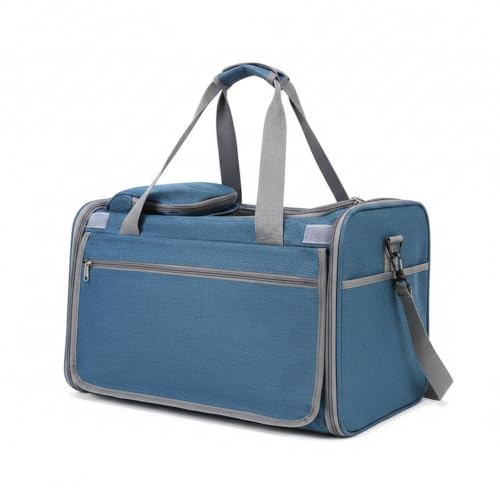 Durable Oxford Cloth Soft-Sided Pet Carrier, Foldable Travel Crate for Cats and Small Dogs up to 15 lbs, Portable Collapsible Bag for Car and Vet Visits