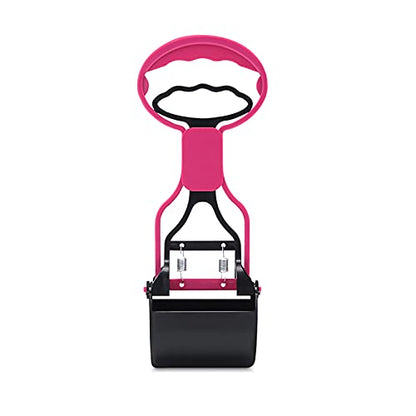 Pet Pooper Scooper for Dogs Cats Non-Breakable High Strength Material Durable Spring Easy Pick Up Grass Gravel Jaw Claw Rake for Kids Children Women Men (Pink) - color: Pink