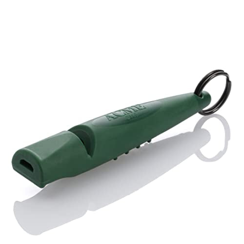 ACME Alpha 211.5 Professional Dog Training Whistle with Enhanced Ergonomic Grip. BPA-Free Plastic. 110 dBA. Long Range. Standardized Frequency. Weatherproof. Made in the UK (Forest Green) - color: Forest Green