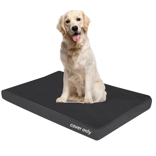 Dog Bed Covers Replacement Washable Waterproof Pet Bedding Cover with Durable Zipper, Large 42"X28"X4" Heavy Duty Dog Bed Liner for Indoor Outdoor, Easy to Clean - size: 42”L x 28”W x 4”H