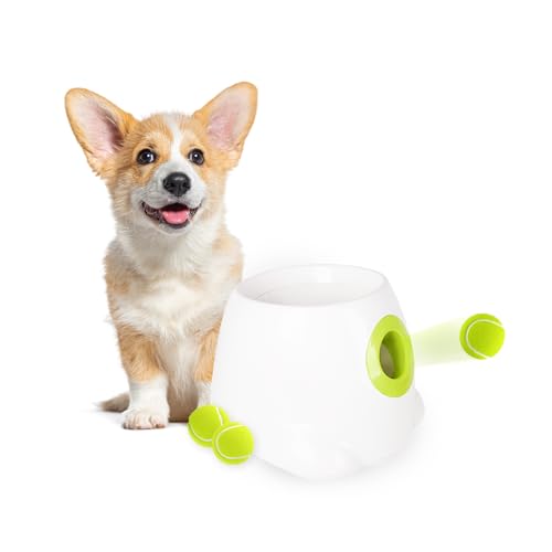 AFP Automatic Ball Launcher Dog Ball Thrower Machine Interactive Hyper Fetching Toy for Large Dogs, 3 Tennis Balls Included, Max Version - size: Mini Size