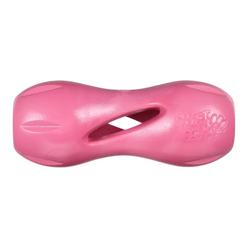 WEST PAW Qwizl Durable Zogoflex Dog Puzzle Toy for Mental Stimulation, and Enrichment - Treat Dispensing for Bully Sticks and Dental Sticks - Dishwasher Safe - Made in USA - Large - Geranium - color: Geranium, size: Large