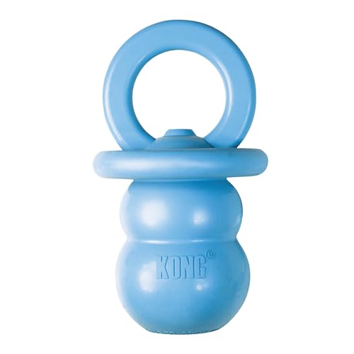 KONG Puppy Binkie - Pacifier Dog Toy for Puppies - Stuffable Treat Chew Toy for Treats - Durable Natural Rubber for Teething Puppy - for Small Puppies - Blue - color: blue, size: Small (Pack of 1)