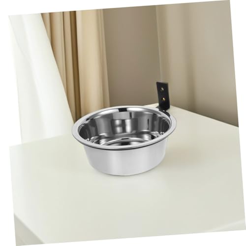 POPETPOP Wall Mounted Elevated Dog Bowl Set 2 Stainless Steel Hanging PET Feeding Stations for Dogs Adjustable Height Food and Water Bowls Easy Installation