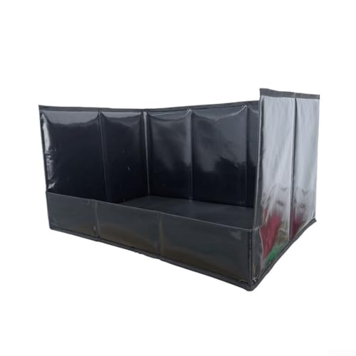 Foldable Dog Grass Pad with Tray, High Walls Pee Potty Trainer Large Medium Small Dogs, Portable Artificial Turf Mat, Control, Gray(Black XL) - size: Black XL
