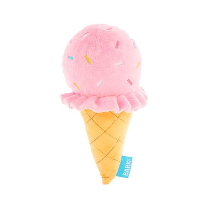Barkbox Slobbery Ice Cream Cone Dog Toy | Plush Crinkle Toy with Hidden Squeaker Ball Inside | Squeak & Discover Toy for Small to Medium Dogs - color: Slobbery Ice Cream Cone