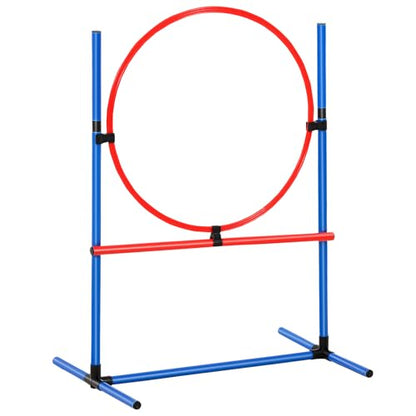 VEVOR Dog Agility Training Equipment, Dog Agility Course Backyard Set with Adjustable High Hurdles,6 Weave Poles,Tunnel,Jump Ring,Pause Box,Whistle,Foldable Bowl,Storage Bag, Puppy Obstacle Course Kit - size: 7 Pcs Training Set