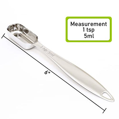 1PCS 1Teaspoon (1/3tbsp, 5ml) Single Measuring Spoon, Individual Stainless Steel Long Handle Measure Tablespoon Only - size: 1tsp|1/3tbsp|5ml|1/6oz