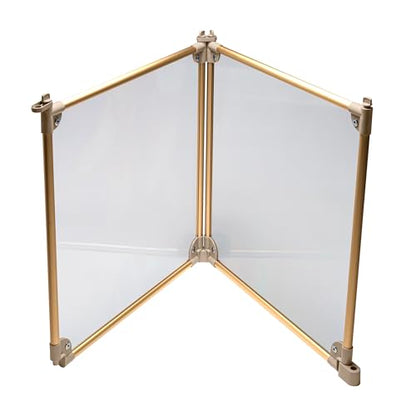 Front Row Foldable Dog Playpen – Durable and Portable Puppy Playpen for Exercise, Rest & Play – Clear Fence Panels with Aluminum Rods and Crate for Dogs and Other Small Pets (Gold, 2-Panel) - color: Gold
