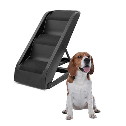 PetSafe Happy Ride Side Door Dog Stairs for Cars & SUVs, Foldable Back Seat Dog Steps with 3 Heights