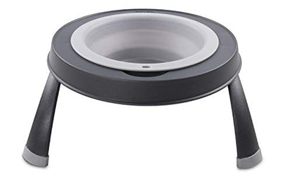 Dexas Pets Single Elevated Pet Feeder/Pet Bowl, Large/ 4 Cup Capacity, Light Gray - color: Light Gray, size: Large/4 Cup Capacity