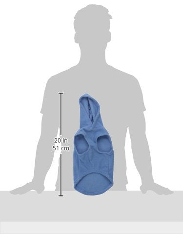 Gooby Fleece Vest Hoodie Dog Sweater - Blue, Medium - Warm Pullover Dog Hoodie with O-Ring Leash for Small to Medium Dogs - color: Blue, size: Medium (Around 11-lb)
