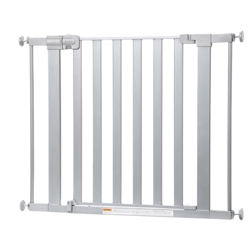 Safety 1st Walk Through Baby Gate with Door, Adjustable Pressure Mount Lift, Dog Gates, Fits 29"-38" Wide, 1-Pack, Silver - color: Silver, size: 1-Pack