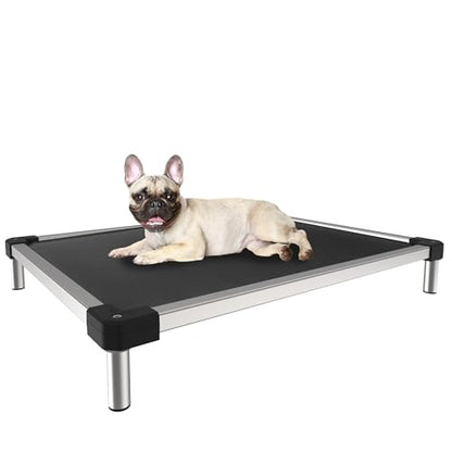 FXW TitanNest Chew-Proof Elevated Dog Bed, Raised Cot for Indoor/Outdoor/Camping Use, Durable & Waterproof Cooling Pet Bed for Extra-Small Dogs, 30.0" L x 22.0" W x 4.5" H, Black - size: X-Small Dog (30.0"L x 22.0"W x 4.5"H)