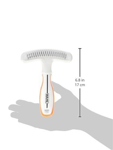 Wahl 2-in-1 Combination Double Row Pet Rake with Hair Shedding Blade for Dog or Cat Fur by The Brand Used by Professionals – Model 858424 - size: 1 Count (Pack of 1)