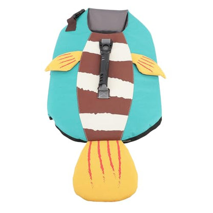 JTLB Dog Life Jacket Dog Life Vest Safety Vest Fish Look Reflective Strip Adjustable Handle Oxford Fabric Lake Blue for Swimming Boating Beach Pool (M) - size: M