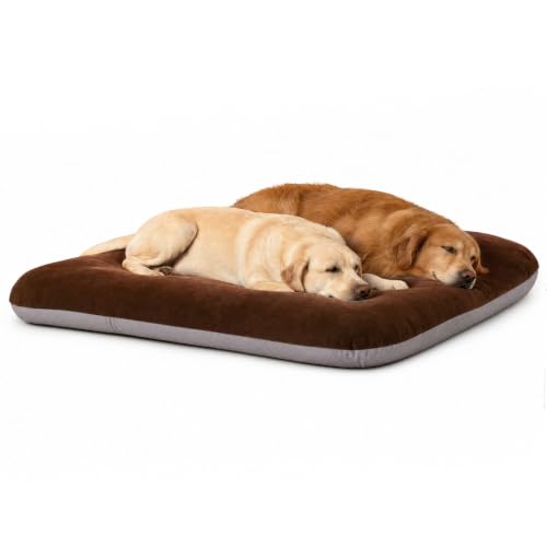 Magic Dog Super Soft Extra Large Dog Bed, 47 Inches Orthopedic Foam Dog Beds for XL Dogs, Jumbo Pet Bed with Anti Slip Bottom, Dog Sleeping Mattress with Removable and Washable Cover, Dark Brown - color: Dark Brown, size: 47.0"L x 39.0"W x 5.0"Th