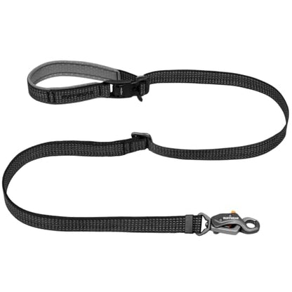 Ruffwear, Ridgeline Dog Leash, Reflective Webbing, Hands-Free/Hand-Held, Fidlock Magnetic Buckle, Swivel Auto-Locking Talon Clip, Padded Handle with Accessory Loop, Adjustable 4-6.5 ft, Obsidian Black