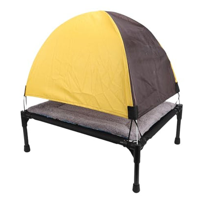 Estink Elevated Dog Camping Tent with Canopy Portable Raised Dog Cot Breathable Mesh Fabric Quick Fold Outdoor Pet Bed for Camping Beach Lawn Medium to Large Dogs