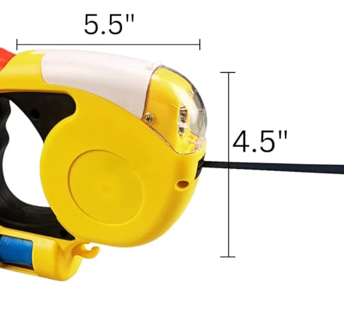 Buddy 3m (9.8 ft) Retractable Dog Leash with Flashlight | Ergonomic Grip | Waste Bag Holder | Durable Nylon