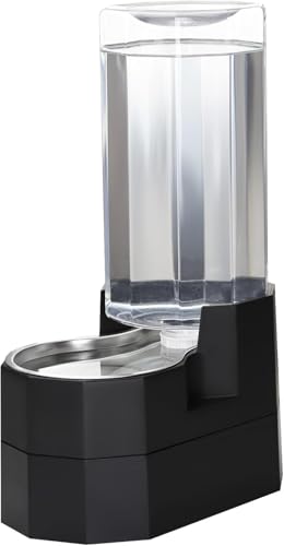 Sfozstra 9L Elevated Dog Water Dispenser - Gravity Fed | Stainless Steel Bowl, No Power Needed, Raised Height for Seniors, Leak-Proof, Non-Slip Base, for Large & Multi-Pet Homes - color: Black, size: 9L Raised