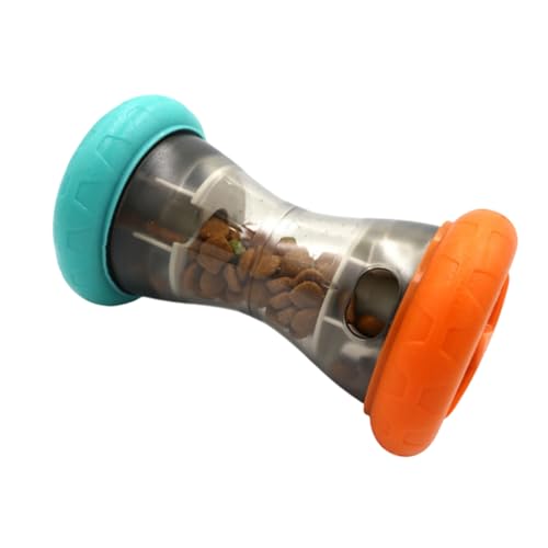 Dog Puzzle Toys for Boredom, 5.9in Bite Resistant ABS Treat Dispensing Ball Toy, Interactive Food Dispenser Slow Feeder with Mechanical Rolling Bell for Pet Training