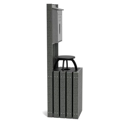 Pet Waste Bag Dispenser for Dog Parks, Trails & Public Spaces, Recycled Plastic with Built in Trash Can and Bag Dispenser | Weather Resistant & Built to Last a Lifetime - Charcoal - color: Charcoal