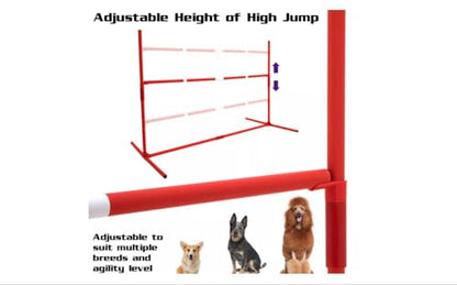 6-Piece Large Agility Training for Dogs - Affordable Training Kit for Dogs, red (CM-10026-CS01)