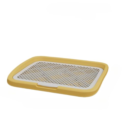 Splashproof Mesh Dog Toilet Training Pad Holder - Easy to Clean Indoor Potty Tray for Puppies Dogs & Cats(Yellow) - color: Yellow