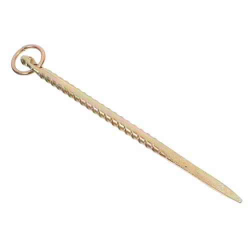 OUNONA 12.8 Inch Steel Tie Out Stake for Cattle Sheep Goat with Strong Ring Ground Anchor for Livestock Tying in Pastures and Outdoor Use