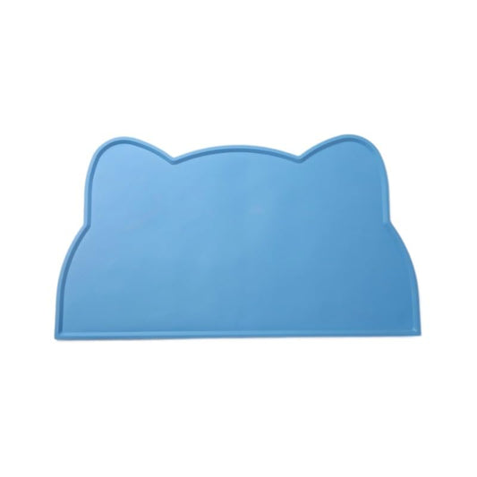 Silicone Pet Feeding Mat Non-Slip Waterproof Dog Cat Food Bowl Tray Easy to Clean for Floor (Blue) - color: blue