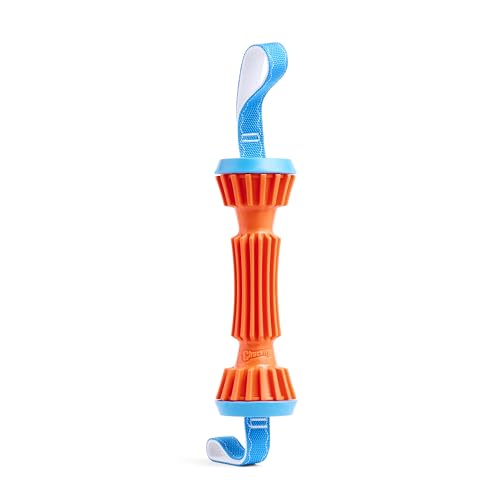 Chuckit! Rugged Bumper Dog Toy, Fetch Stick with TPR Ridges for Easy Grip, Medium Tug-of-War Toy for Medium Dogs, Floats in Water, 13.5", Orange and Blue (not recommended for Aggressive Chewers) - color: Orange/Blue, size: Medium