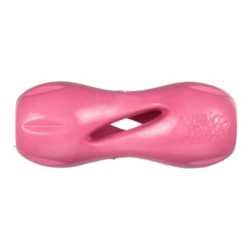 WEST PAW Qwizl Durable Zogoflex Dog Puzzle Toy for Mental Stimulation, and Enrichment - Treat Dispensing for Bully Sticks and Dental Sticks - Dishwasher Safe - Made in USA - Small - Geranium - color: Geranium, size: Small
