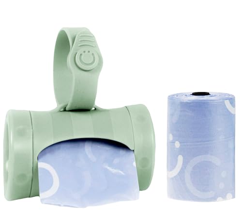 Ubbi Retractable Bag Dispenser for Diaper Bag, Portable Bag Holder for Travel, Newborn Baby Essentials, Diaper Bag Must Have, Includes 24 Lavender Scented Bags, Sage - color: Sage Bag Dispenser, size: 1 Count (Pack of 1)